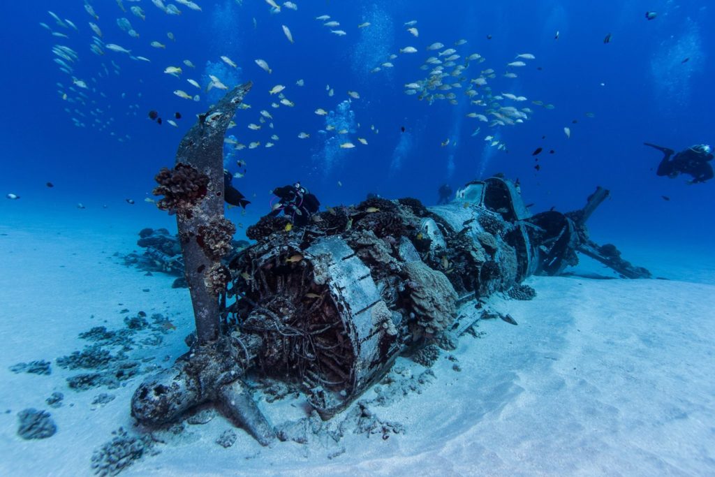 DAILY Certified Scuba diving tours Oahu's natural wreck - Corsair!