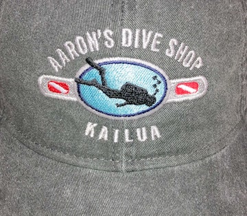 Aarons Dive Shop hat close up